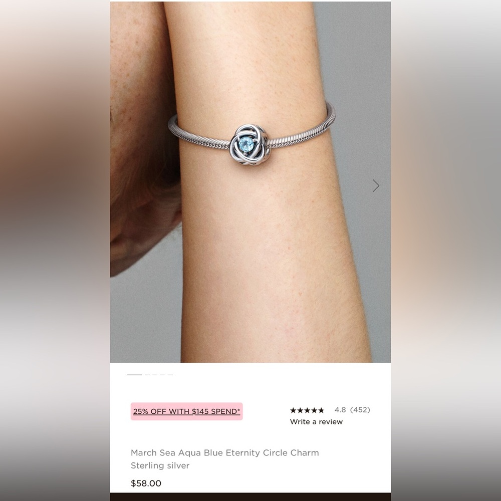 Sterling Silver Aqua Charm